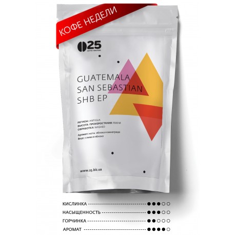 Кофе в зернах ГВАТЕМАЛА SAN SEBASTIAN 250 гр