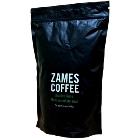Кофе в зернах ZAMES COFFEE Arabica India Monsooned Malabar 500 гр